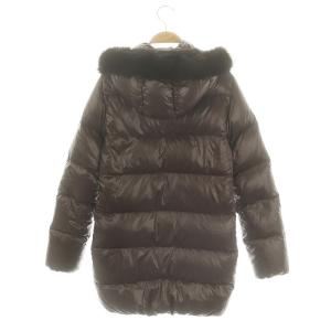 DUVETICA Kappa カッパ ダウンコート アウター ミドル丈 フード フォックスファー ナイロン 38 ダークブラウン