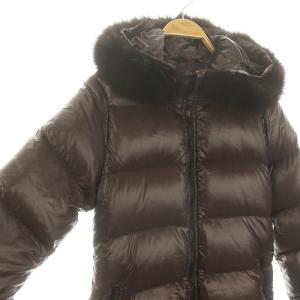 DUVETICA Kappa カッパ ダウンコート アウター ミドル丈 フード フォックスファー ナイロン 38 ダークブラウン