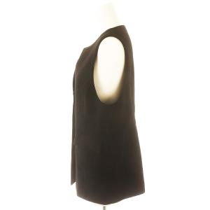 ANAYI 24AW ワッフルツイードペプラムジレ 38 ブラック