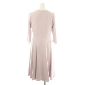 ANAYI ダブルクロスフレアワンピース ロング丈 七分袖 38 M ピンク