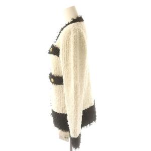 CELFORD タグ付き 22AW ツイードニットカーディガン ラメ入り フリーサイズ 白 ホワイト 黒 ブラック