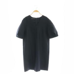 23SS バブリーツイルオールインワン 半袖 ハーフパンツ Vネック F 紺 ネイビー /NR OS