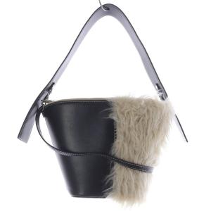 エコファー ESTA BI COLOR 2way トートバッグ ショルダーバッグ ハンドバッグ 切替 黒