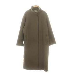 Wスタンドカラーロングコート アウター 総裏地 ウール 38 カーキ /DO OS