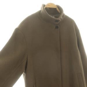 UNITED ARROWS Wスタンドカラーロングコート アウター 総裏地 ウール 38 カーキ /DO OS