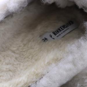 BIRKENSTOCK BOSTON BIG BUCKLE TEDDY サンダル サボ ムートン 23cm 白 ホワイト 1025664