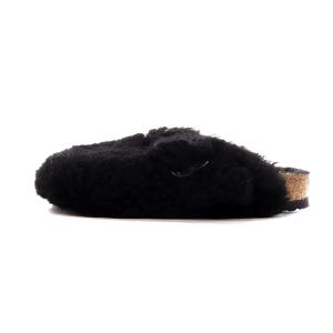 BIRKENSTOCK BOSTON BIG BUCKLE TEDDY サンダル サボ ムートン 23cm 黒 ブラック 1025700