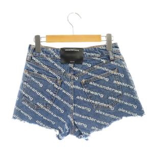 alexanderwang BITE HIGH RISE ロゴデニムショートパンツ 24 インディゴブルー