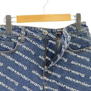 alexanderwang BITE HIGH RISE ロゴデニムショートパンツ 24 インディゴブルー