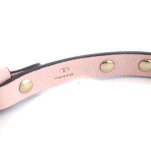 VALENTINO GARAVANI ブレスレット レザー ロックスタッズ ピンク ゴールド色 ZW2J0255VIT