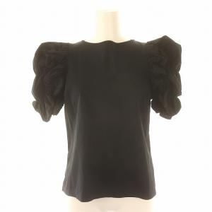 23SS シャーリングスリーブカットソー 切替 半袖 38 黒 ブラック /DF OS SH