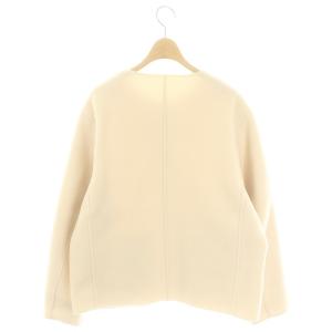 23区 22AW ウールリバー ショートコート ノーカラー 40 アイボリー