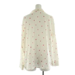 gelato pique ストロベリーサテン シャツ&ショートパンツ セットアップ上下 長袖 パジャマ ルームウェア プリント F オフホワイト