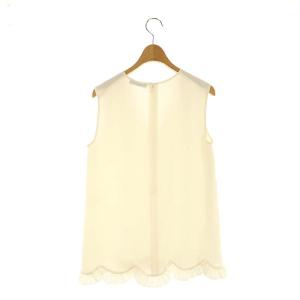 YOKO CHAN YOKOCHAN 裾フリルVネックノースリーブブラウス プルオーバー 38 アイボリー /ES OS