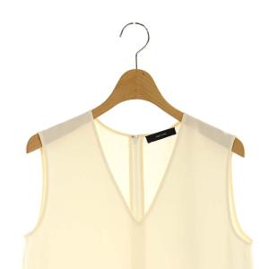 YOKO CHAN YOKOCHAN 裾フリルVネックノースリーブブラウス プルオーバー 38 アイボリー /ES OS