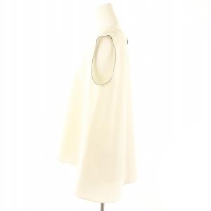 YOKO CHAN YOKOCHAN イレギュラーヘムブラウス ノースリーブ チュニック丈 38 白 ホワイト /MI OS