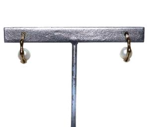 ピアス フープ パール K10 ゴールド