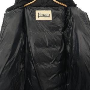 HERNO ニット 切替 ダウンコート 40 ブラック PIO823D