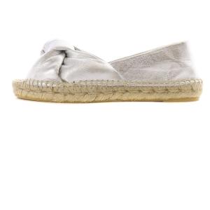 miumiu エスパドリーユ フラットシューズ レザー 36 23cm シルバー色 /SR8