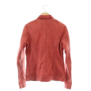 AVIREX レザー シングルライダースジャケット 羊革 ジップアップ S 赤 レッド /CX OS