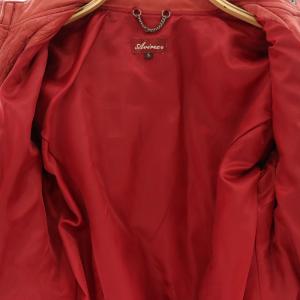 AVIREX レザー シングルライダースジャケット 羊革 ジップアップ S 赤 レッド /CX OS