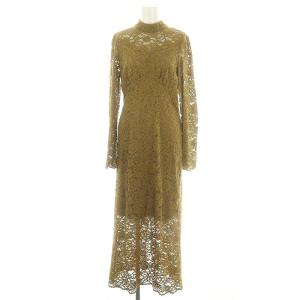 美品 アメリ ロングワンピース 長袖 チュール シアー グリーン カーキ 緑 S Ameri VINTAGE（ワンピース ・ グリーン・カーキ/緑色系）の