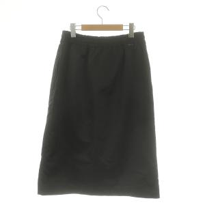 MONCLER GONNA サテンスカート ギャザースカート ロング 国内正規 42 黒 ブラック /ES OS SH