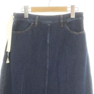 TOGA PULLA デニムラップスカート 台形スカート ロング 38 青 ブルー /ES OS SH