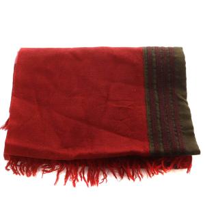 DRIES VAN NOTEN ウール パッチワーク マフラー レッド