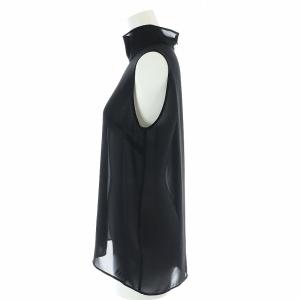 AKIRANAKA ハイネック ノースリーブブラウス シアー シースルー 38 M 黒 ブラック