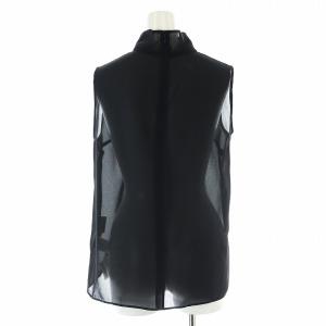 AKIRANAKA ハイネック ノースリーブブラウス シアー シースルー 38 M 黒 ブラック