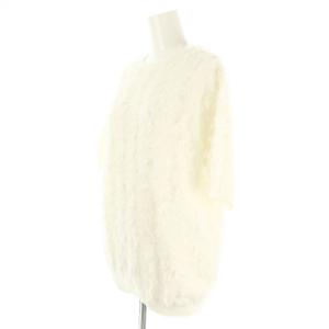 ANAYI フリンジニット セーター 七分袖 38 白 ホワイト