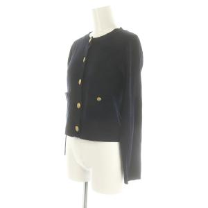 SNIDEL 23SS 金ボタンカーディガン 長袖 ニット クルーネック F 紺 ネイビー