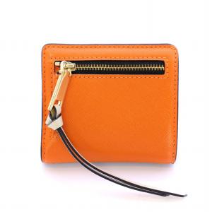 MARC JACOBS スナップショット 財布 二つ折り ミニウォレット 紺 ネイビー オレンジ /DK OF