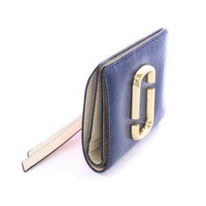 MARC JACOBS スナップショット 財布 二つ折り ミニウォレット 紺 ネイビー オレンジ /DK OF