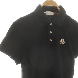 MONCLER ロゴワッペン 半袖 ポロシャツ S 黒 ブラック