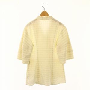 CLANE 23SS GINGHAM CHECK DOME SLEEVE SHIRT シャツ 五分袖 チェック 1 アイボリー