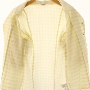 CLANE 23SS GINGHAM CHECK DOME SLEEVE SHIRT シャツ 五分袖 チェック 1 アイボリー