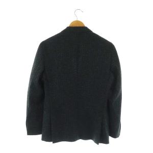 HUGO BOSS ウール テーラードジャケット シングル 44 ターコイズ 黒 ブラック