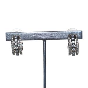 Hyperbola フープピアス 両耳用 ラインストーン シルバーカラー 5646725