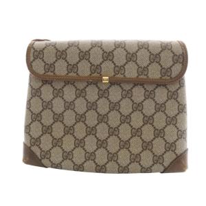 GUCCI GGスプリーム  ショルダーバッグ レザー ベージュ