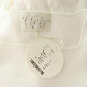 Chesty 22SS ニットドッキングフリルワンピース ロング ノースリーブ スクエアネック ティアード 0 白 ホワイト