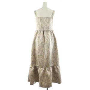 Chesty 22SS フラワージャガードジャンパースカート ロング サテン ノースリーブ 0 ピンク