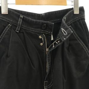 MM6 Maison Margiela ステッチ ワイドパンツ ジッパーフライ コットン 36 黒 ブラック