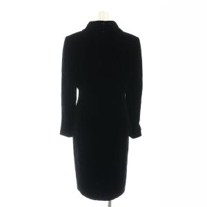 Christian Dior ヴィンテージ ベロア ワンピース ロング 長袖 9 黒 ブラック