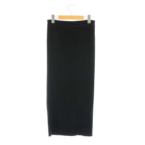 POLO SPORT リブニットスカート ロング丈 マキシ丈 タイト ウール M 黒 ブラック