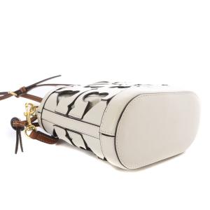 TORY BURCH 22年製 カットアウト ミニ 2WAYバッグ ショルダーバッグ ハンドバッグ 切替 白 ホワイト 茶色 ブラウン