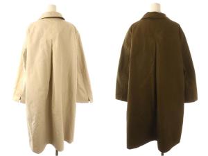 45rpm 綿ナイロンオックスフォードコート ステンカラーコート ロング リバーシブル 3 アイボリー 茶 ブラウン
