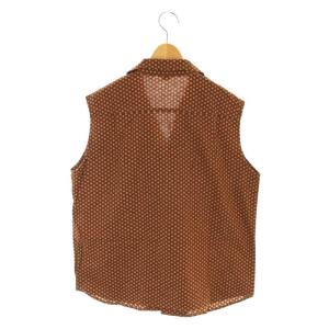 45rpm ノースリーブシャツ 柄 オープンカラー 前開き 3 茶 ベージュ ライトベージュ /DO OS