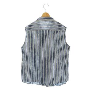 45rpm シャツ ノースリーブ ストライプ 3 紺 ネイビー オフホワイト